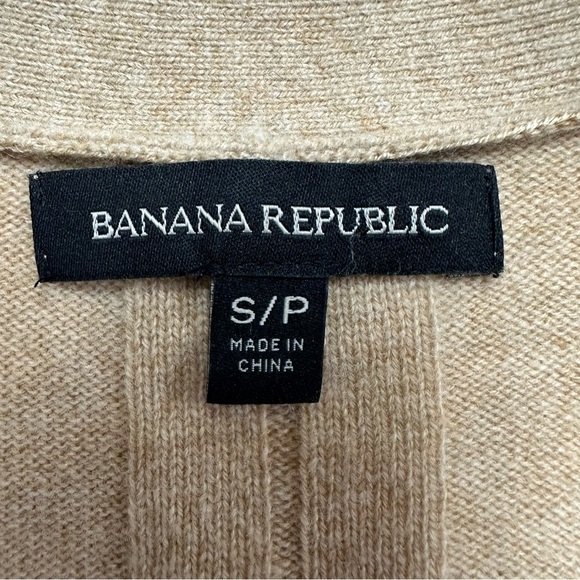 Banana Republic womens cardigan camel merino wool cashmere crop Small neutral - Picture 2 of 9